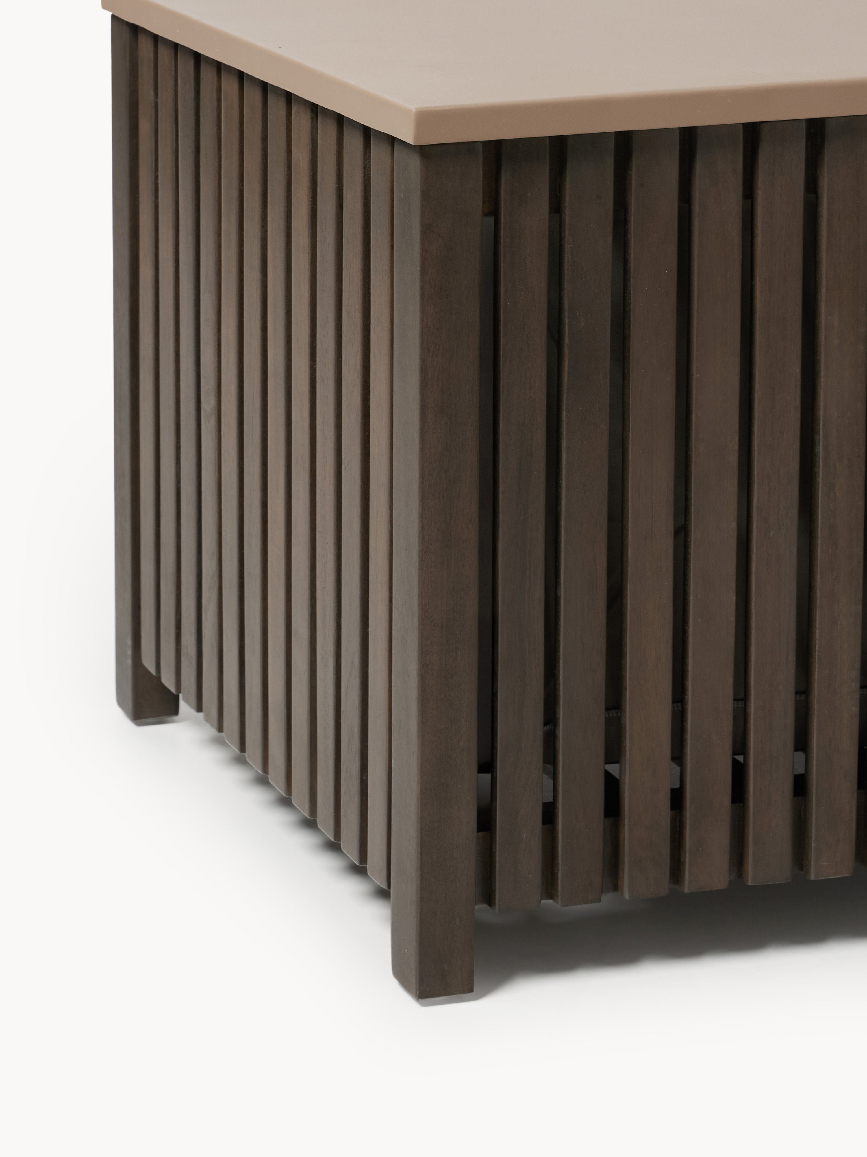 Garten-Aufbewahrungsbox Arkin aus Akazienholz mit Einsatz, B 129 cm
