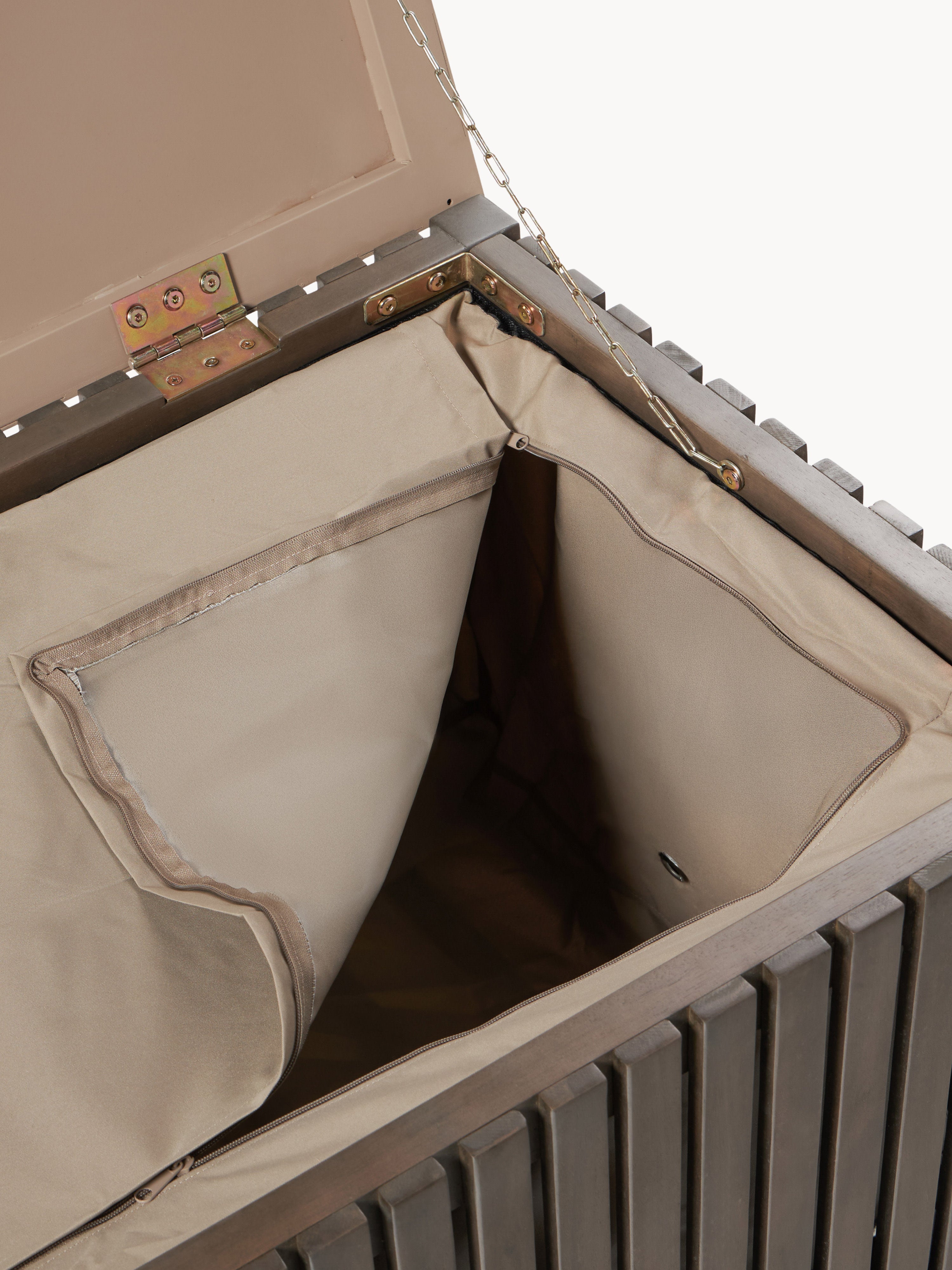 Garten-Aufbewahrungsbox Arkin aus Akazienholz mit Einsatz, B 129 cm