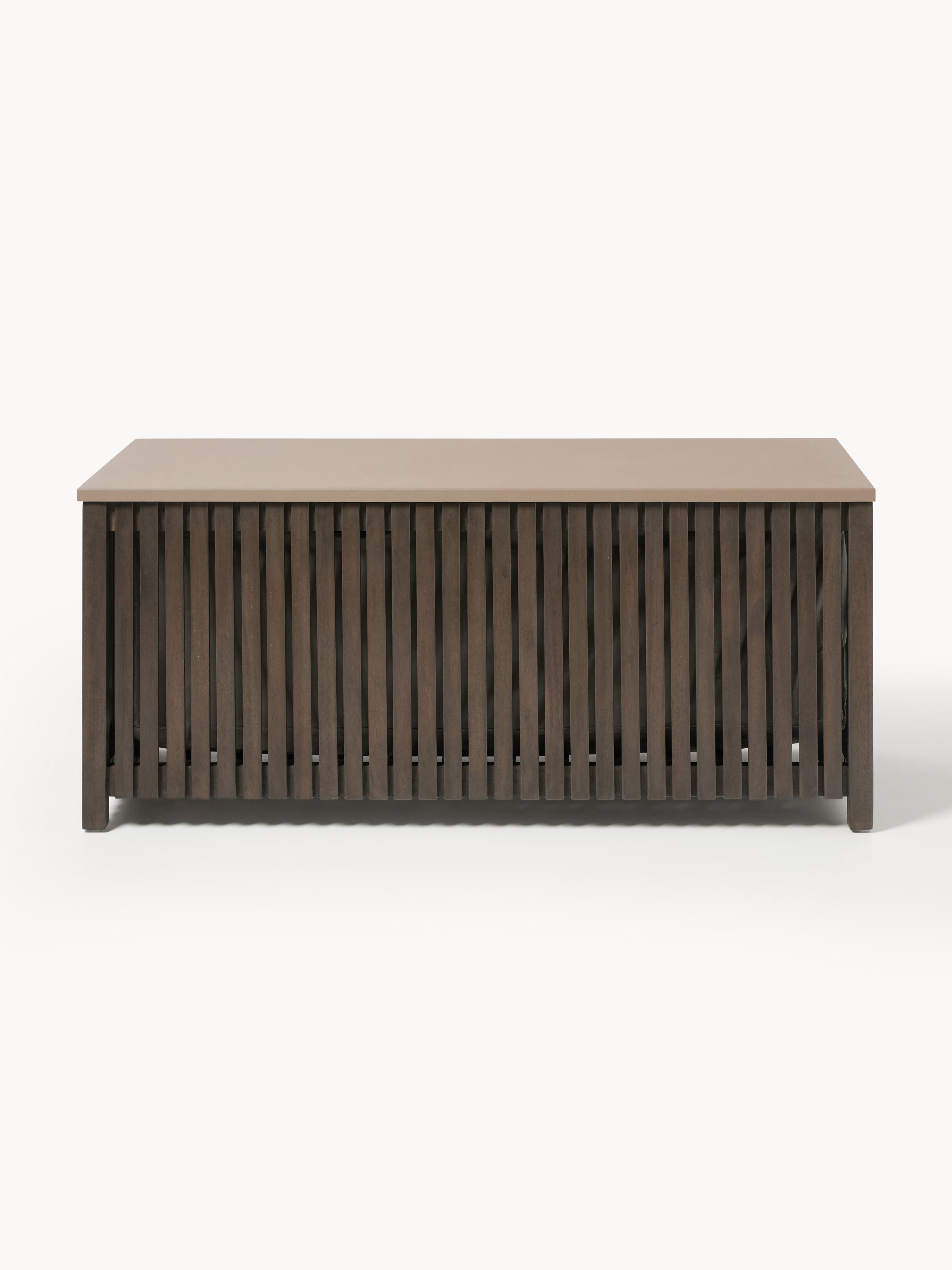 Garten-Aufbewahrungsbox Arkin aus Akazienholz mit Einsatz, B 129 cm