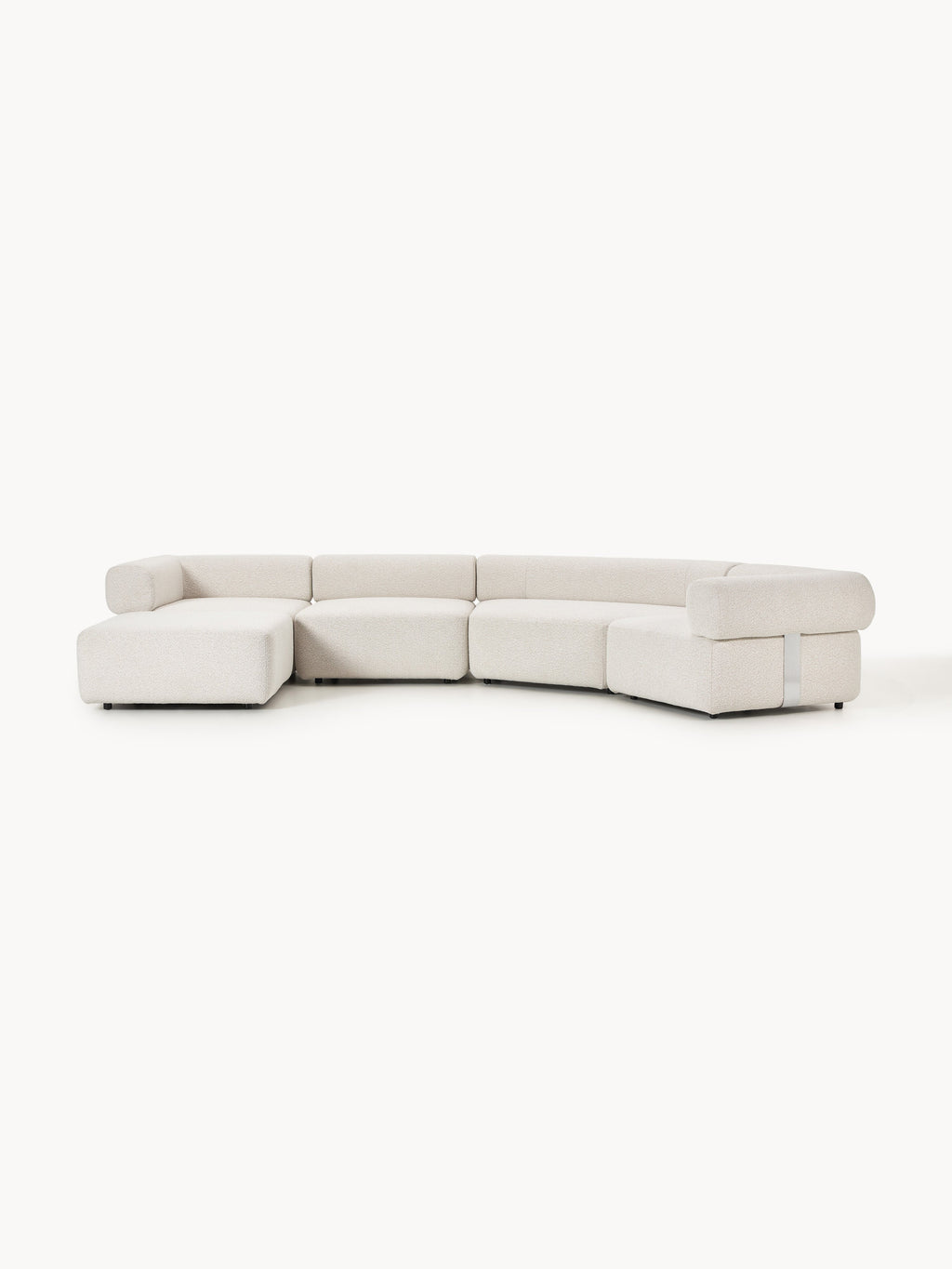 Galeriebild 1 - Großes modulares Bouclé-Sofa Anton mit Hocker (links/rechts)