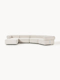 Galeriebild 1 - Großes modulares Bouclé-Sofa Anton mit Hocker (links/rechts)