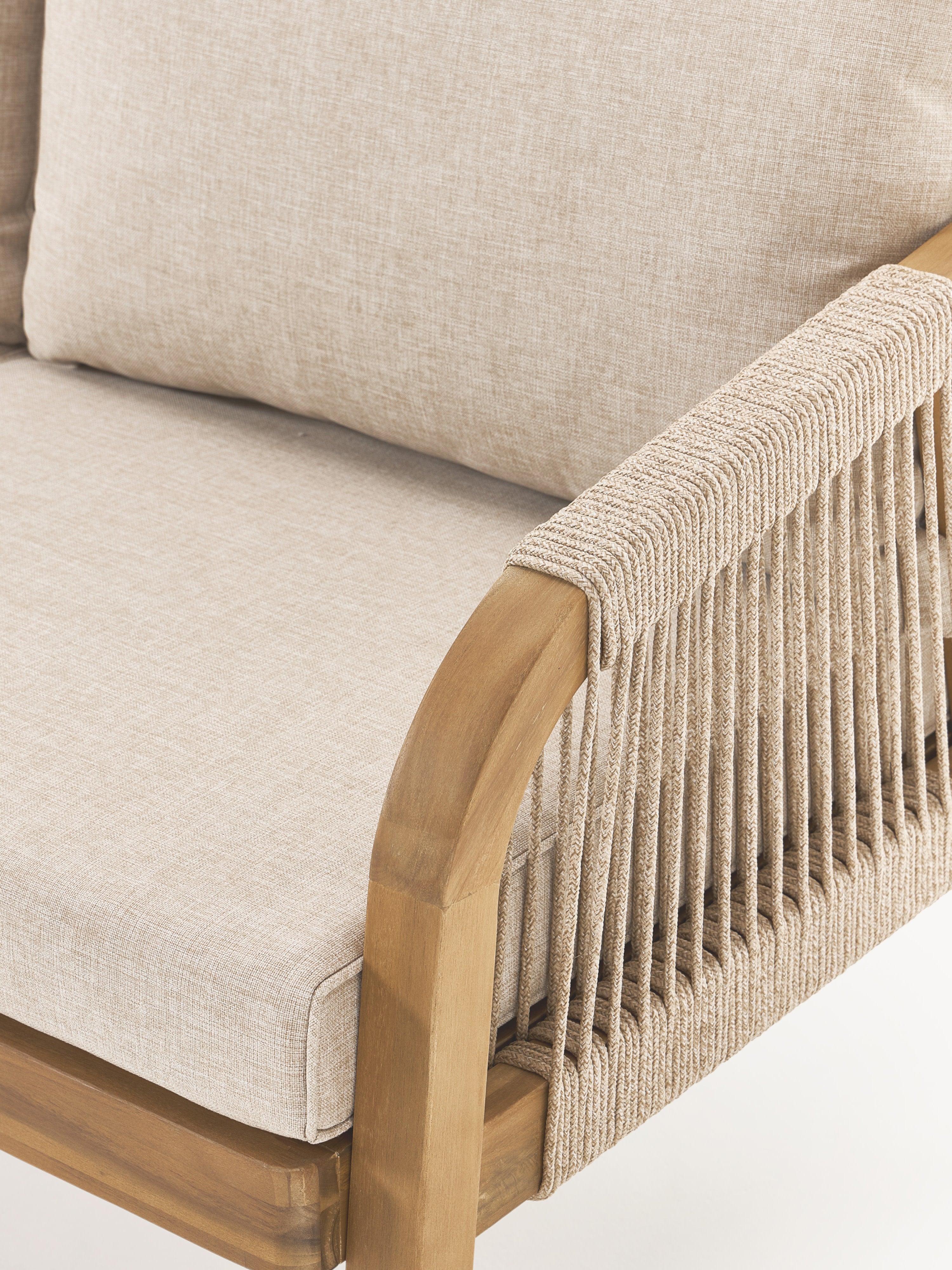 Garten-Loungesofa Lu (3-Sitzer) aus Akazienholz
