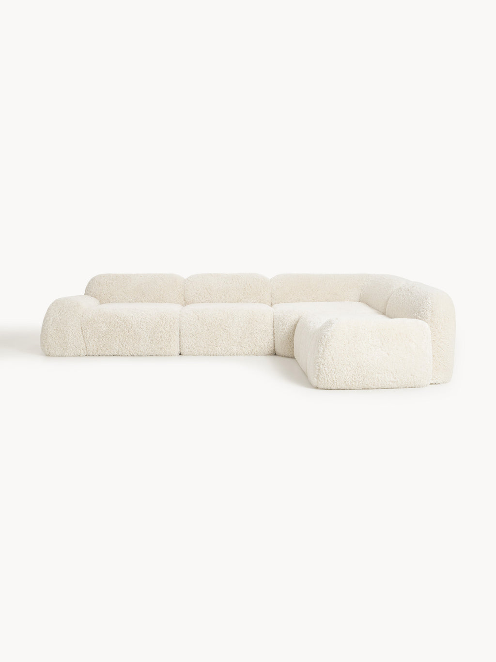Galeriebild 1 - Modulares Teddy-Bouclé-Ecksofa Wolke (4-Sitzer)