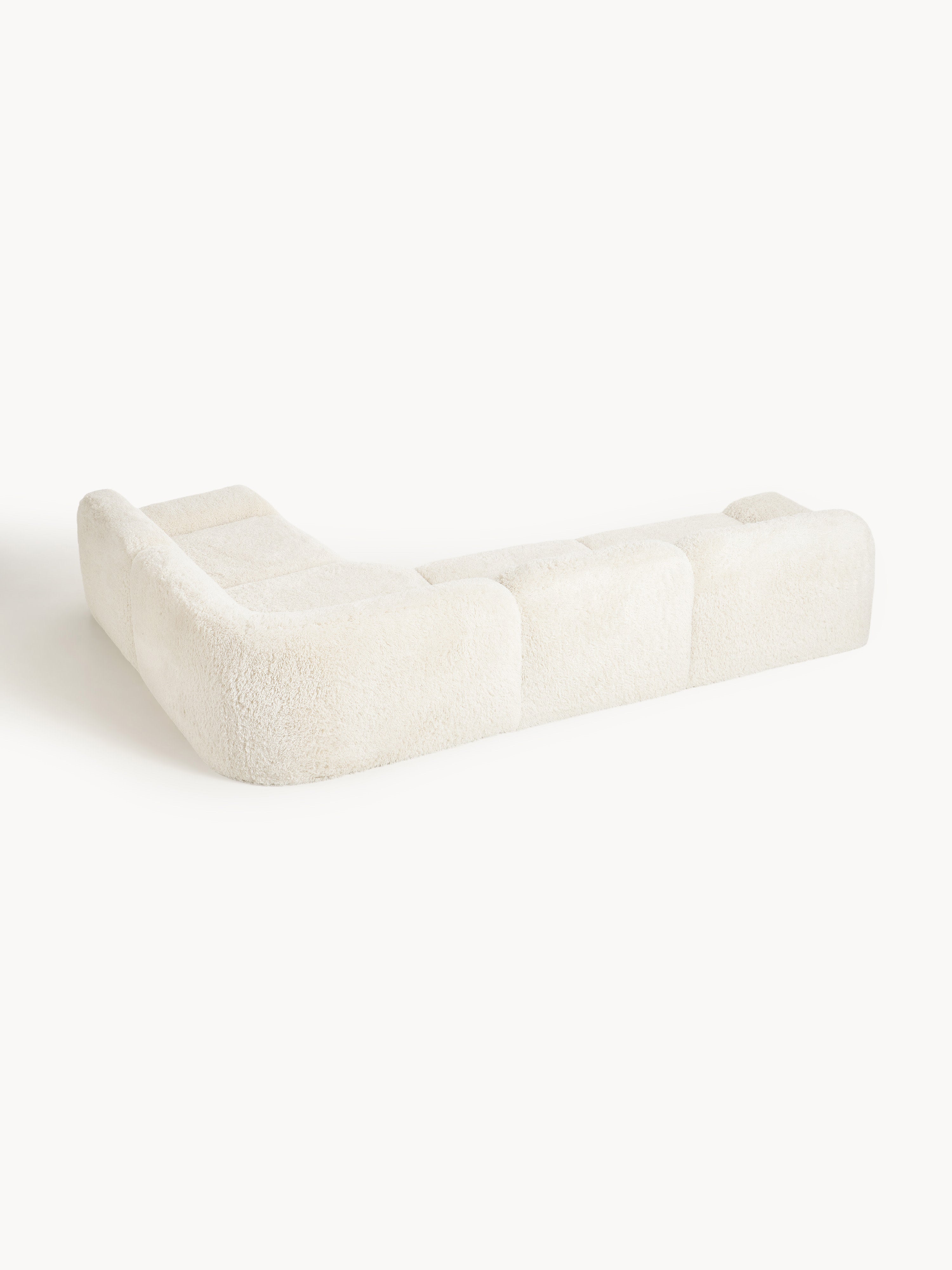 Modulares Teddy-Bouclé-Ecksofa Wolke (4-Sitzer)