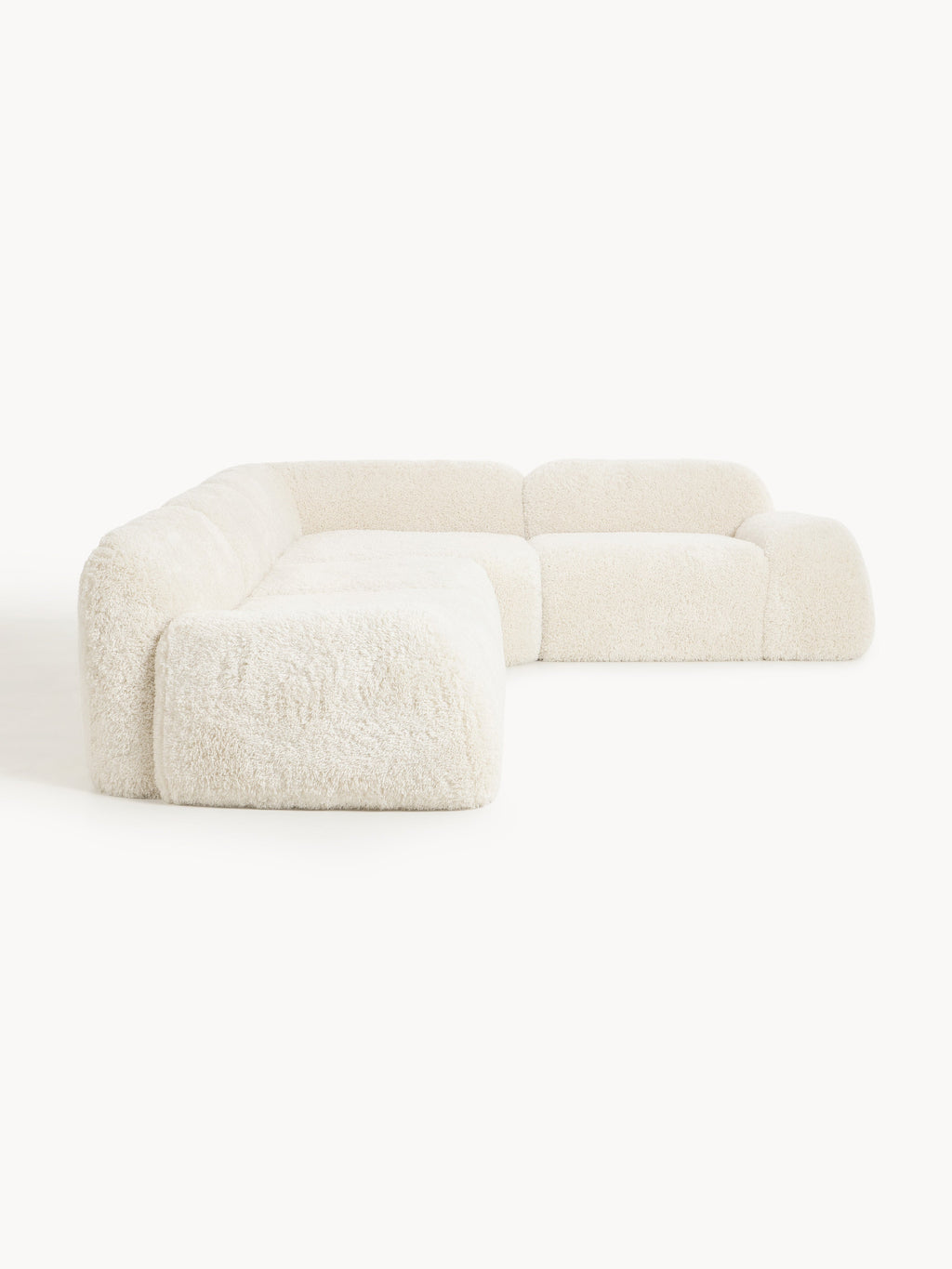 Modulares Teddy-Bouclé-Ecksofa Wolke (4-Sitzer)
