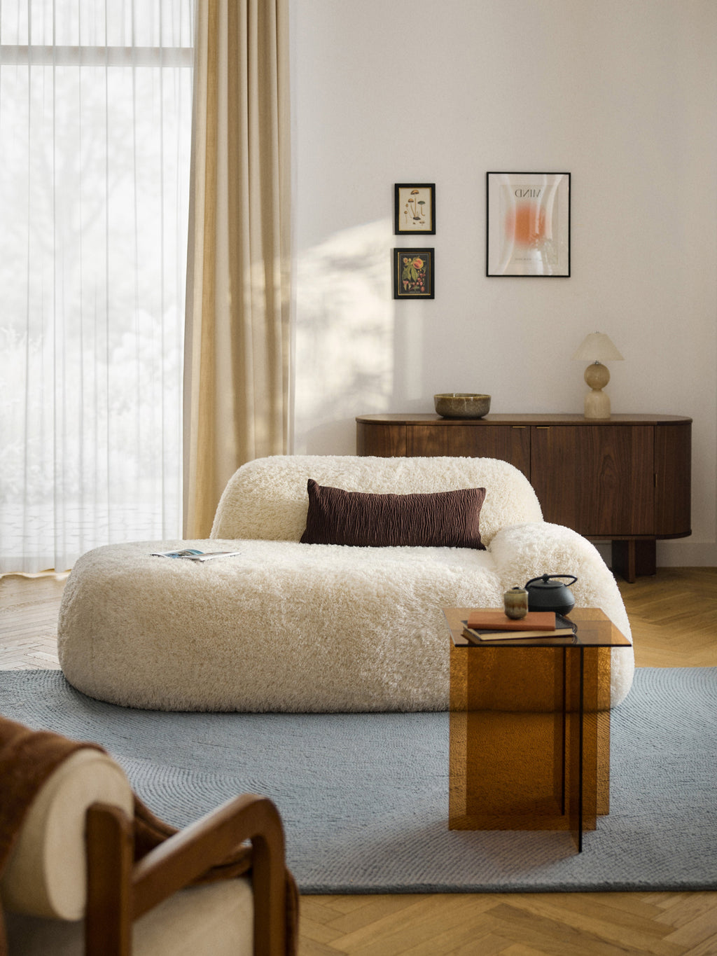 Teddy-Sofa Wolke (2-Sitzer) mit Chaiselongue